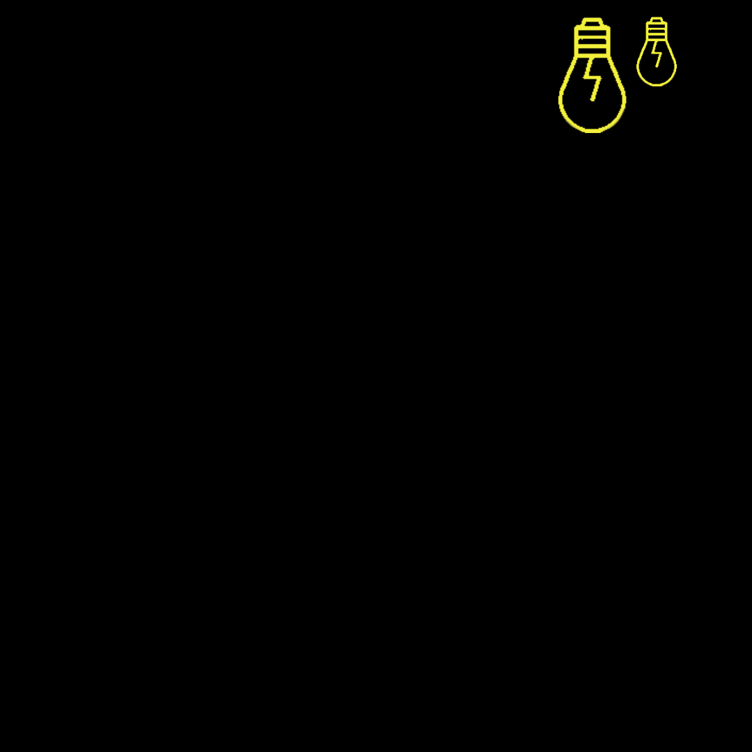 black background with 2 white lightbulbs