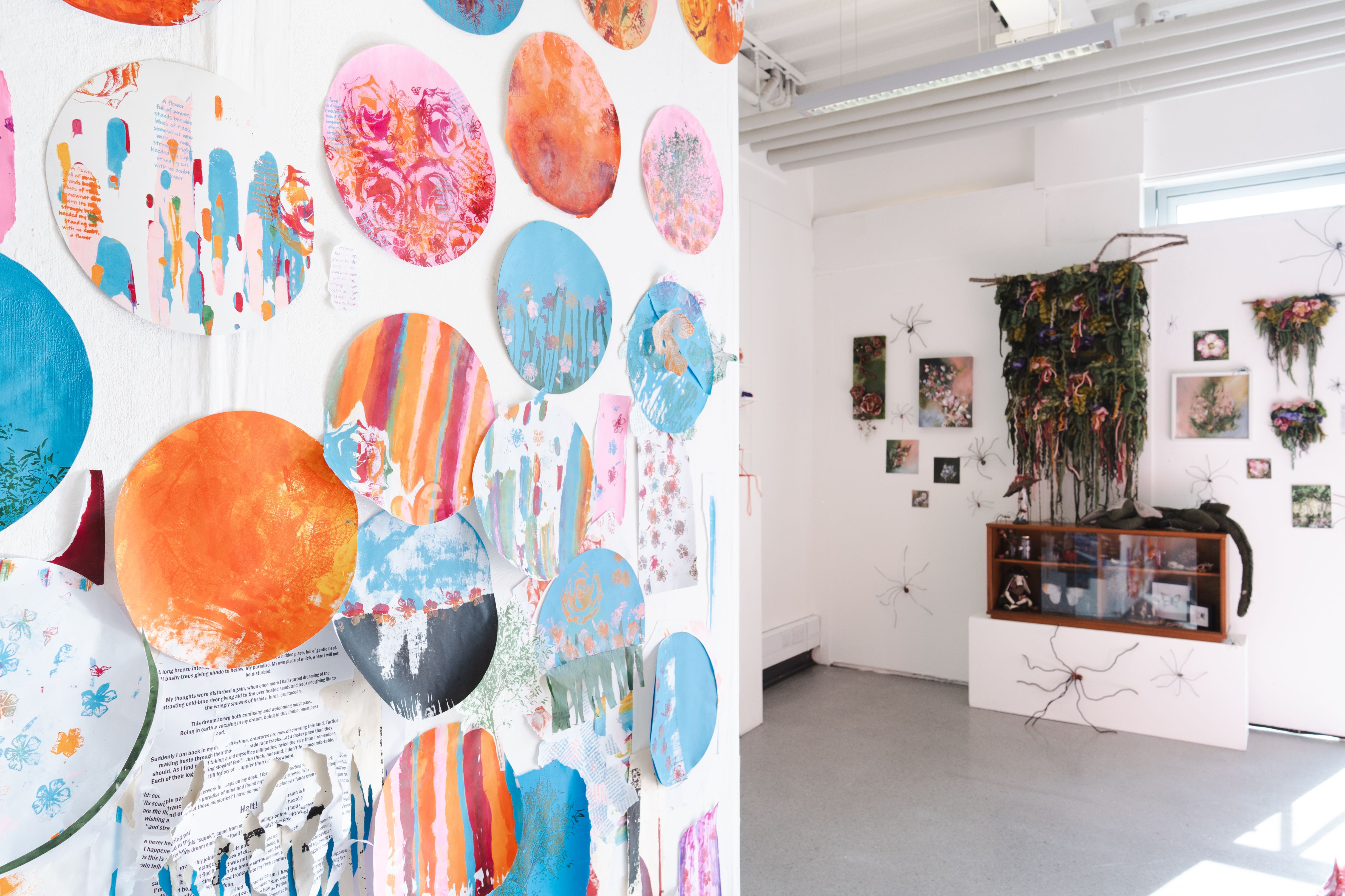 Abstract art displayed on the wall
