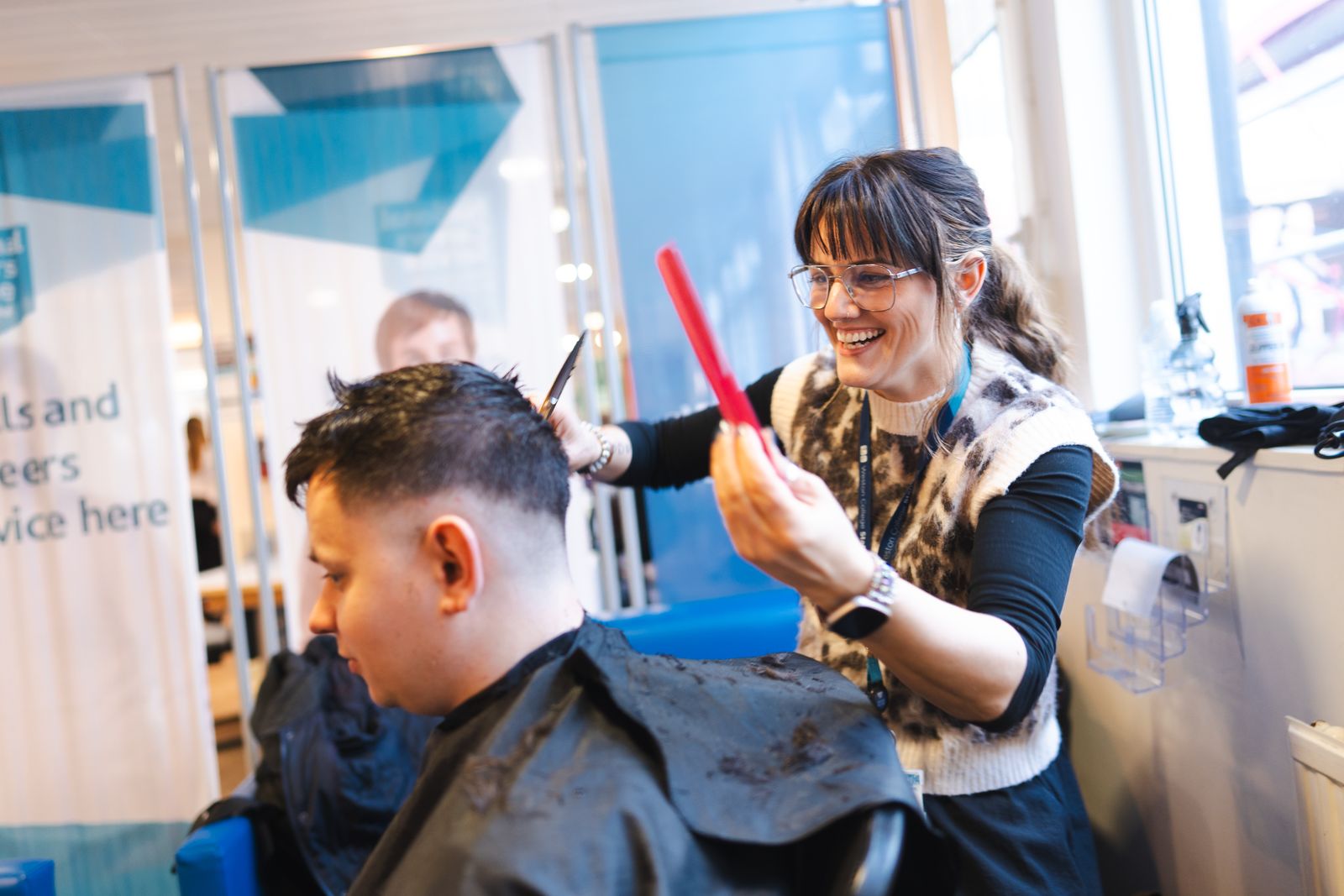 Man having hair cut