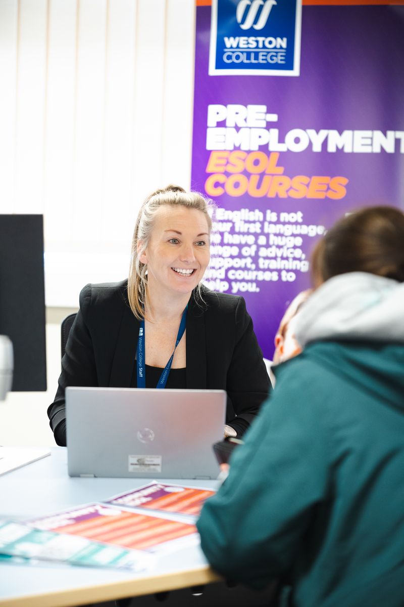 Weston College staff member smiling