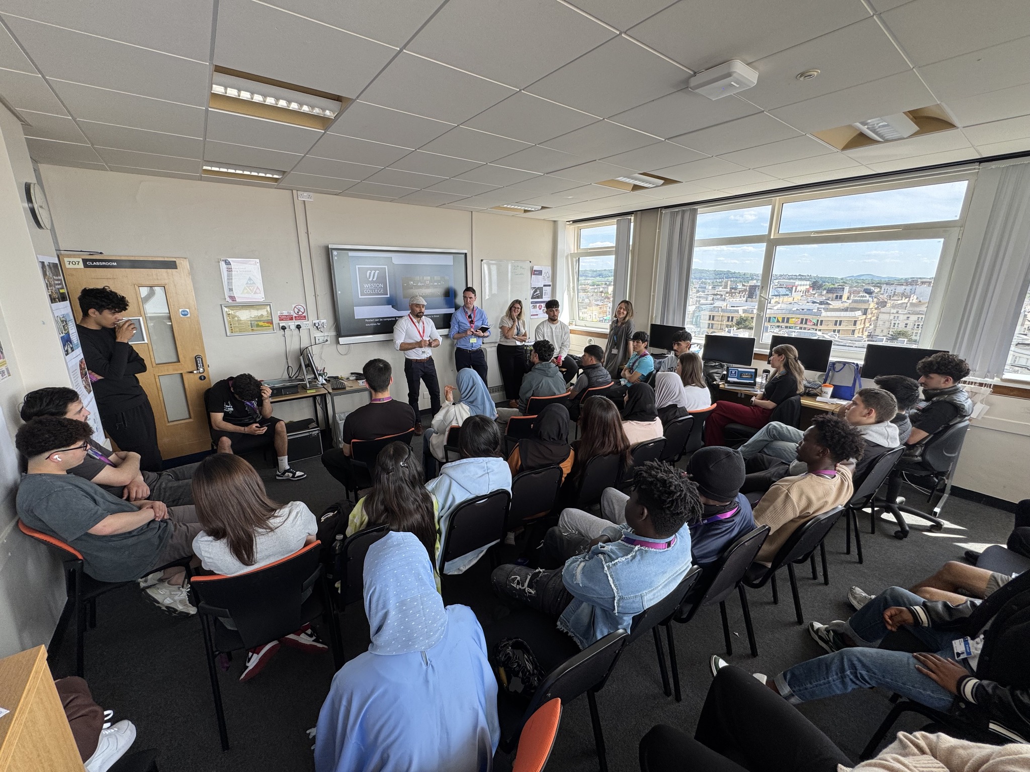 Noor Creatives delivering a guest lecture to a group of students