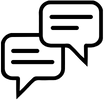 2 speech bubble icons