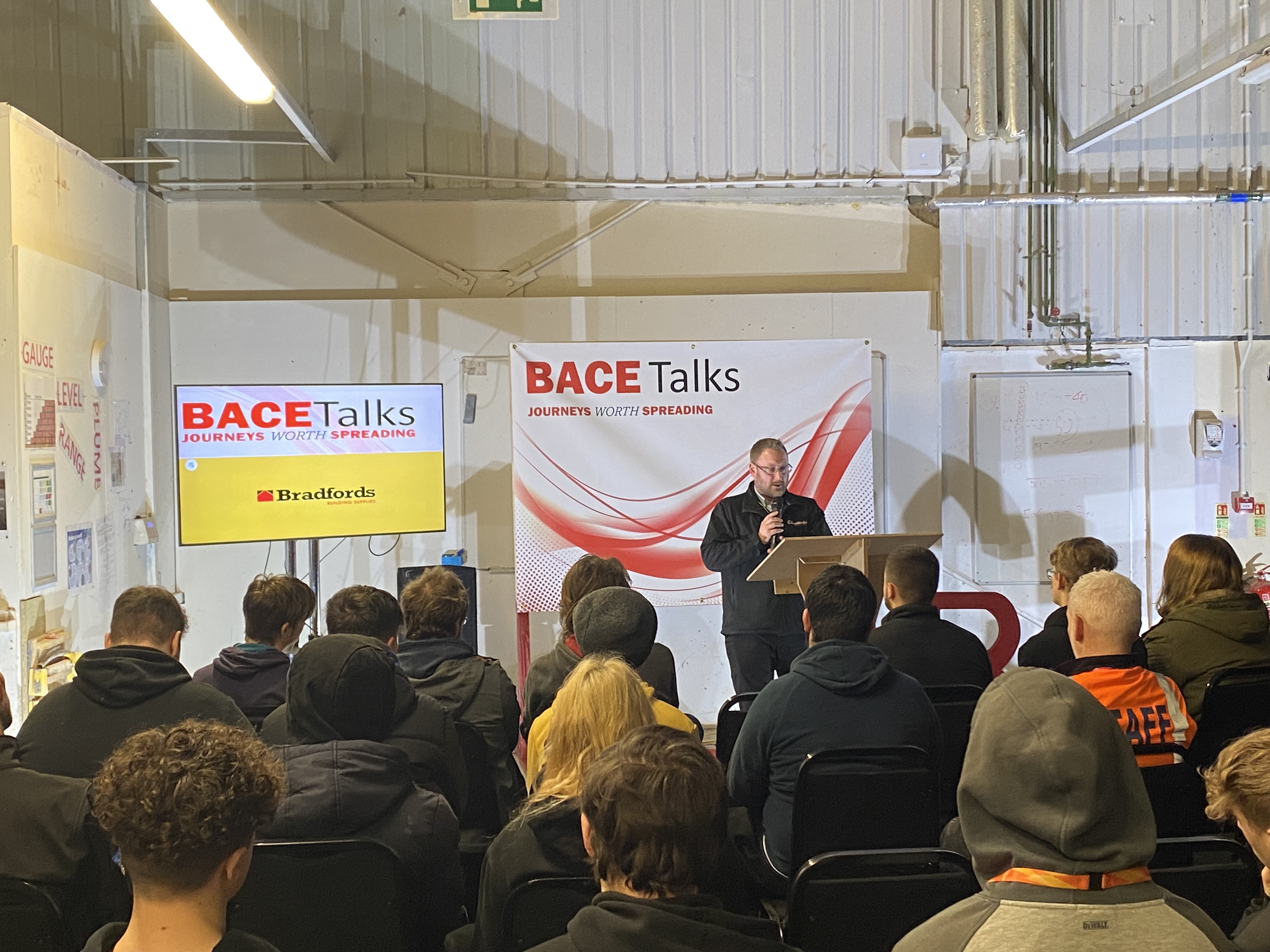 Bradford's Pete Greene delivering a talk at BACE Talks