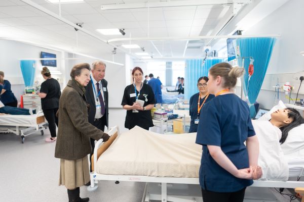 HRH talking to health learners