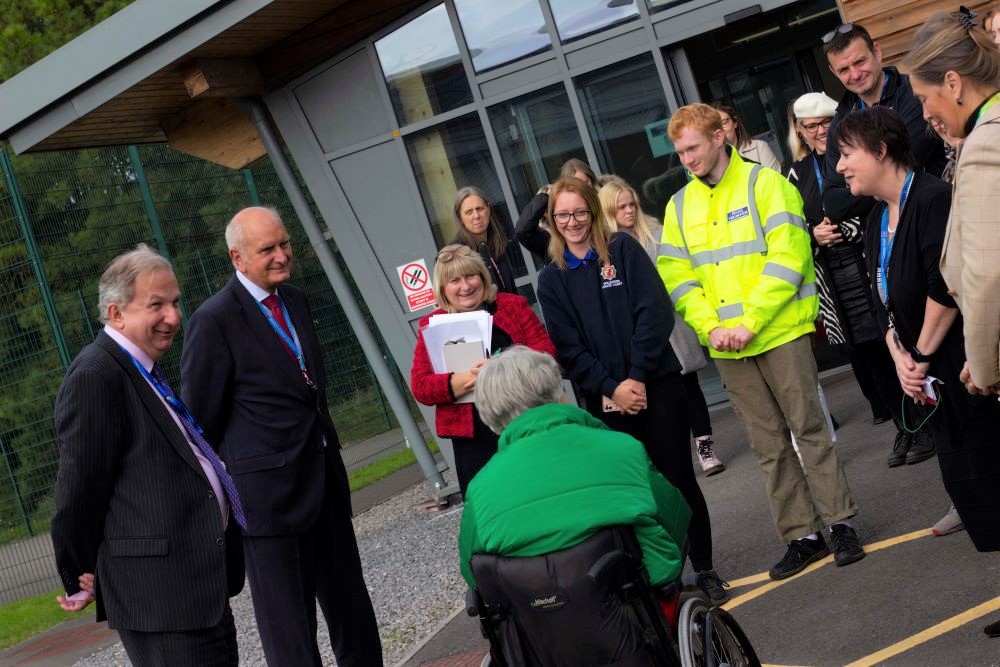 Lord Lieutenant talking with learners and staff at Weston College