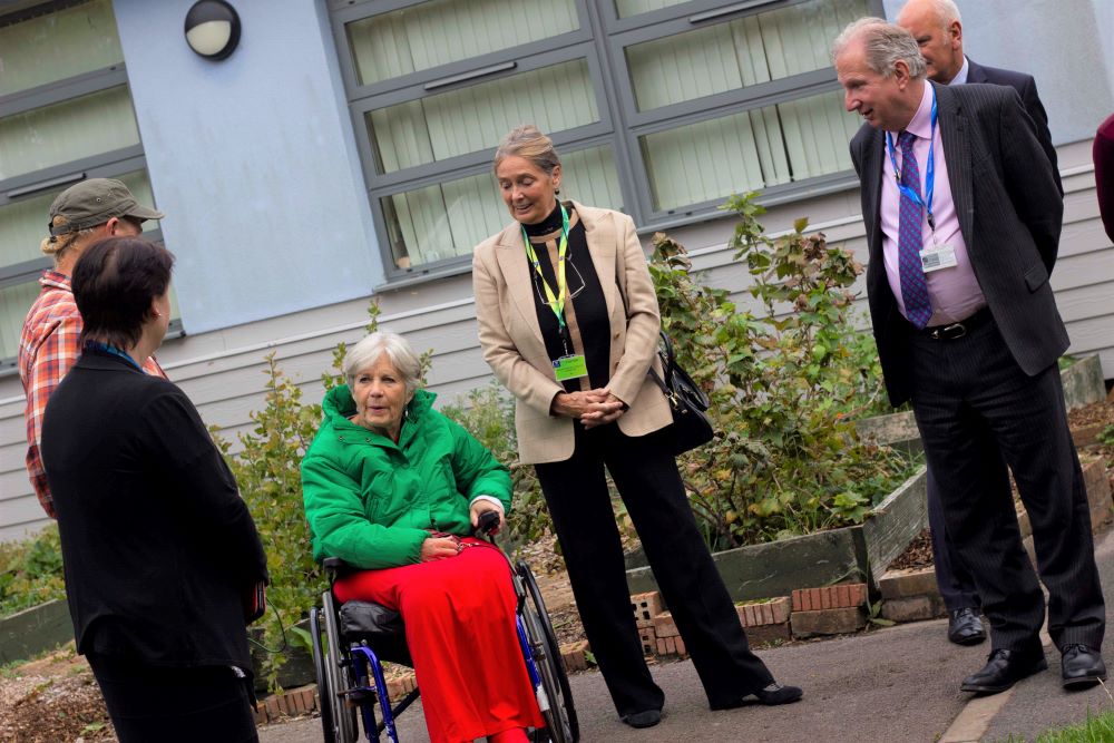 Lord Lieutenant talking with staff at Weston College