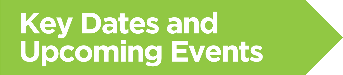 Key dates and upcoming events