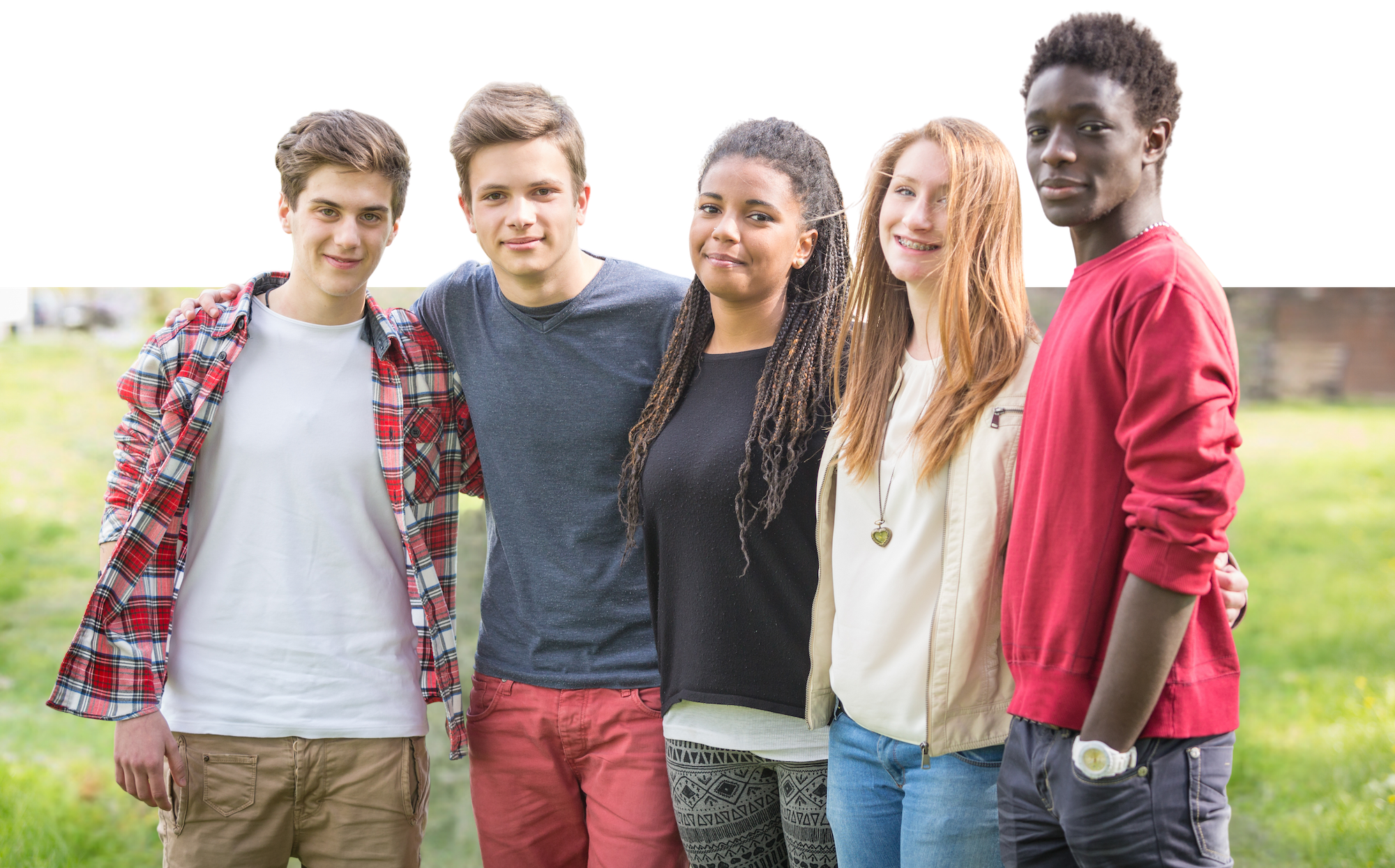 Group of students looking at the camera