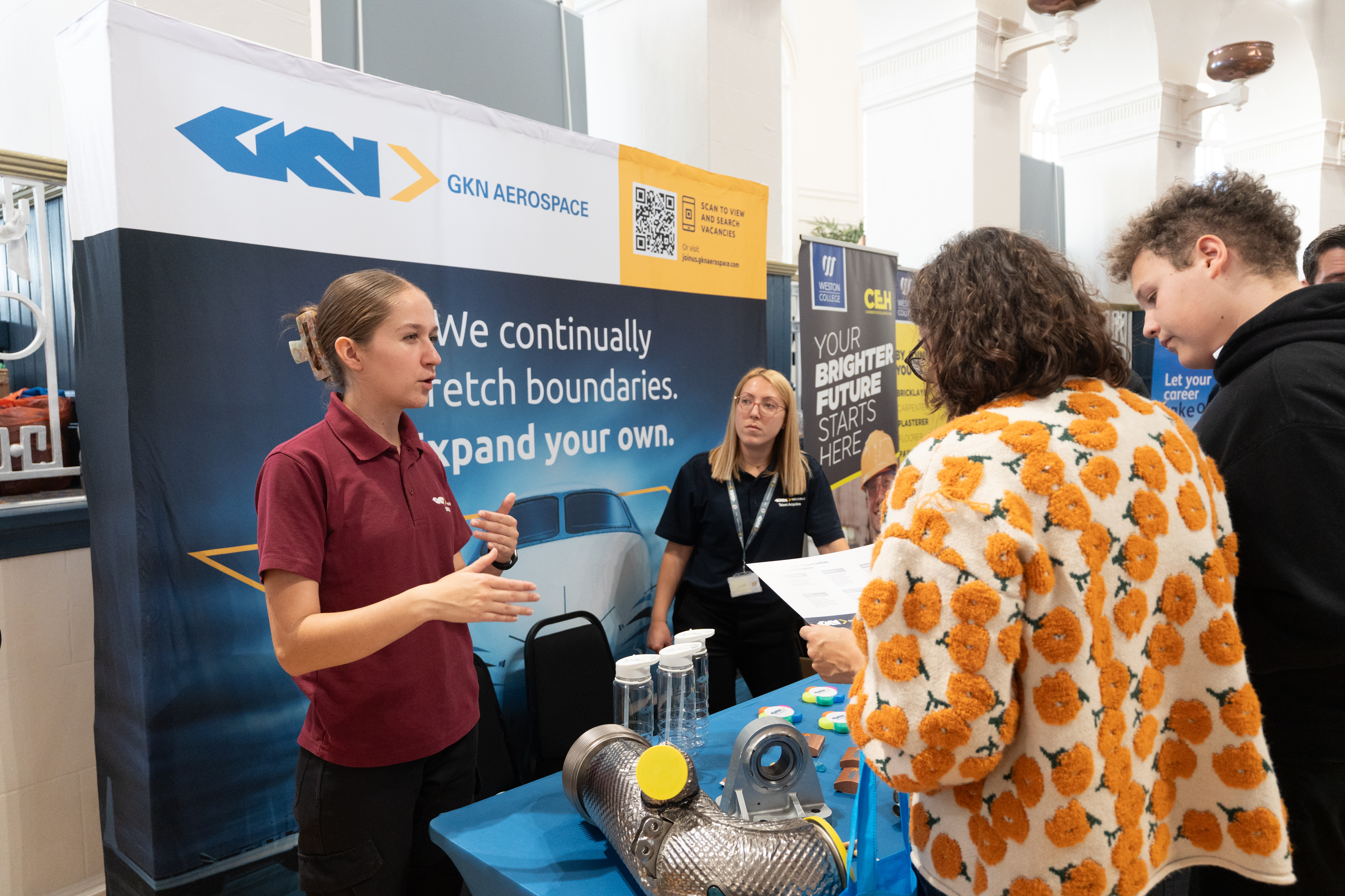 Attendees talking to employer, GKN Aerospace