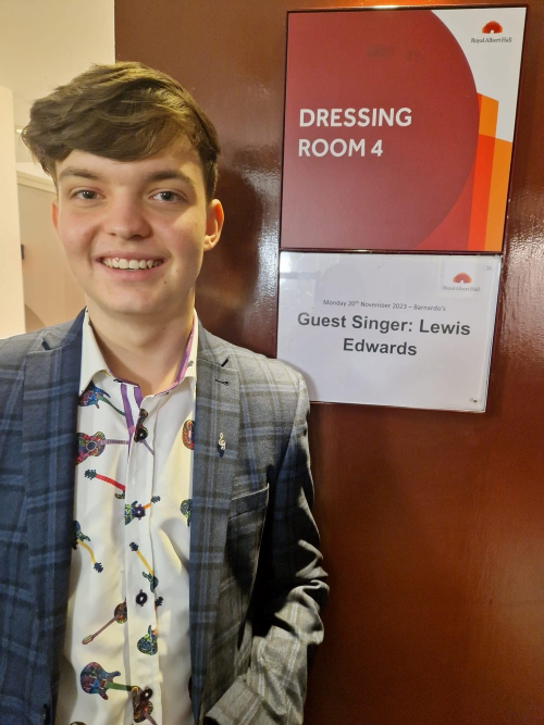 Lewis Edwards in his dressing room