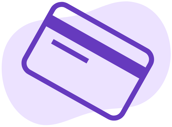 credit card icon with a splat background