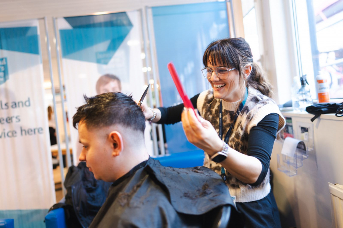 Man having hair cut