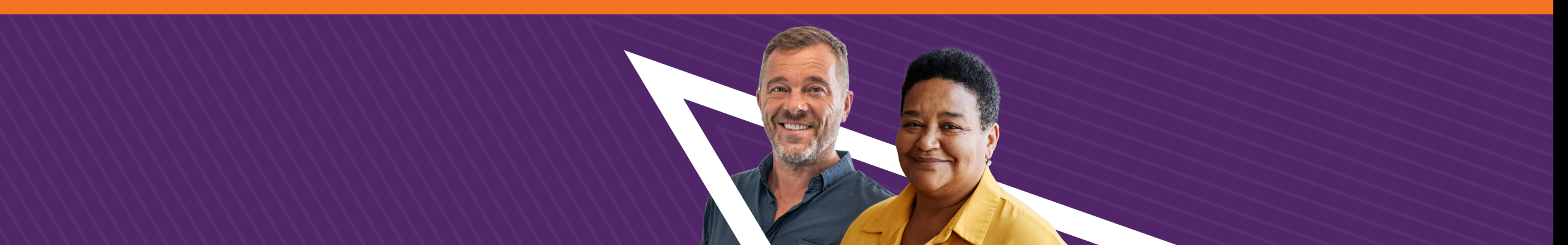 decorative header with a man and woman studying part-time adult courses