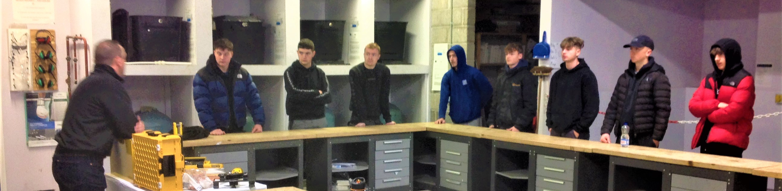 REMS showcasing their products to Weston College plumbing learners