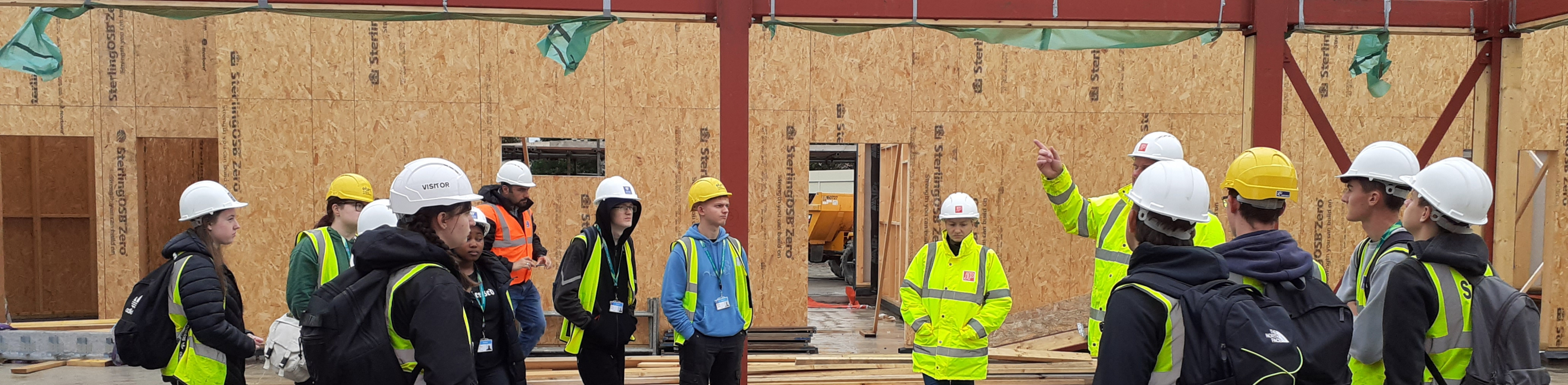 T Level learners visiting Ashcombe School Construction site