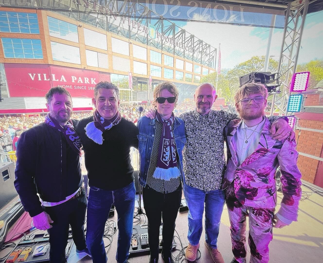 The Crown Electric posing at the Aston Villa Stadium