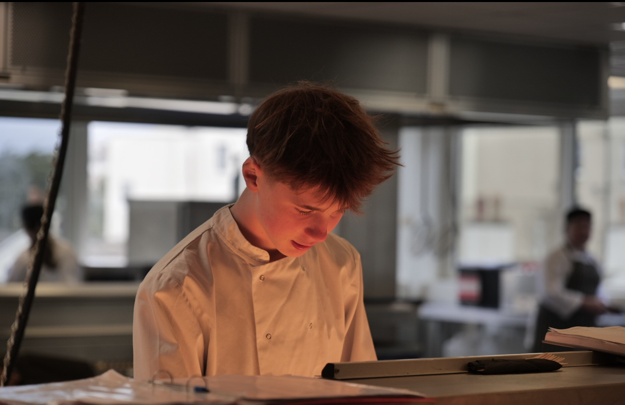 Learner cooking.