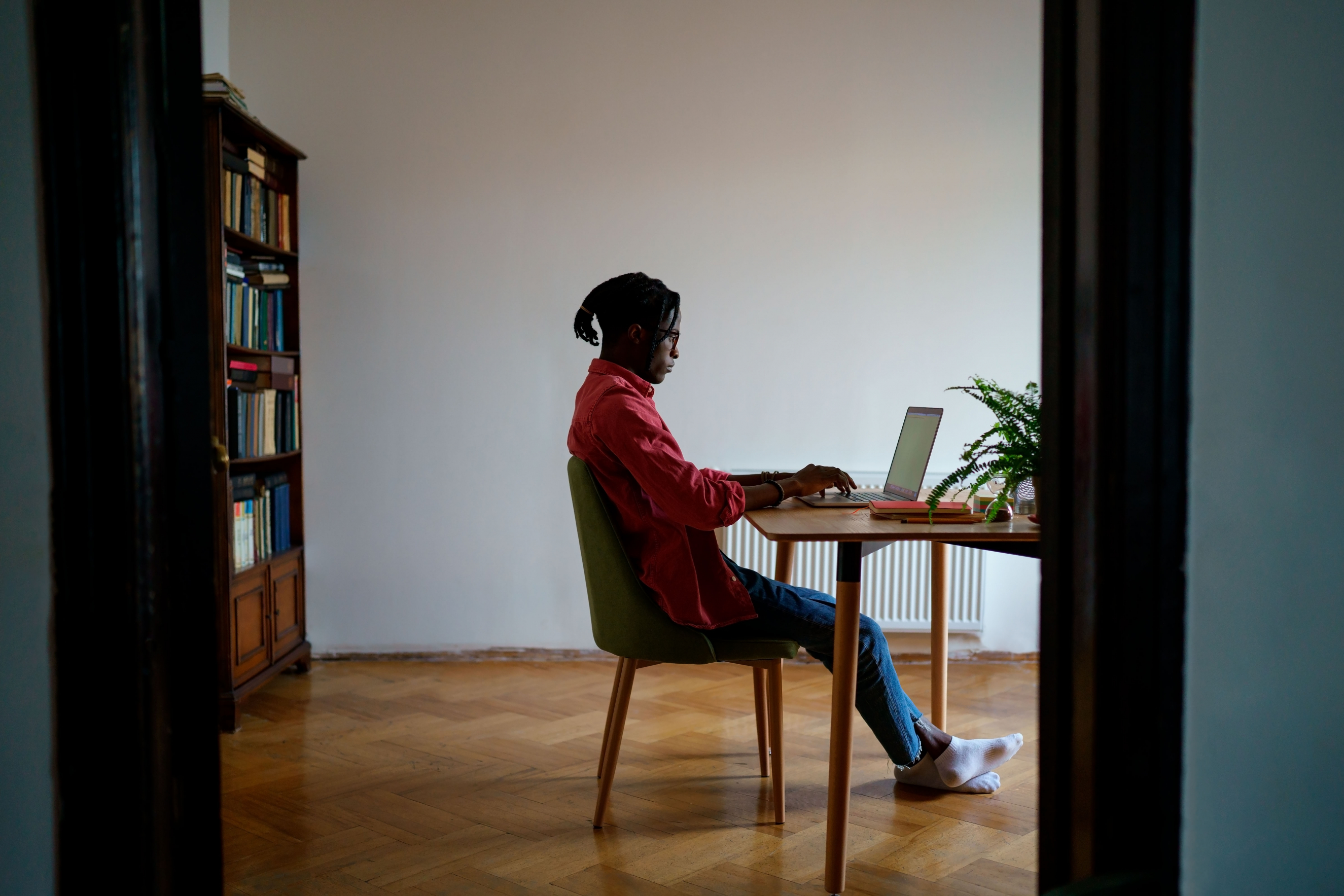 Man working on laptop