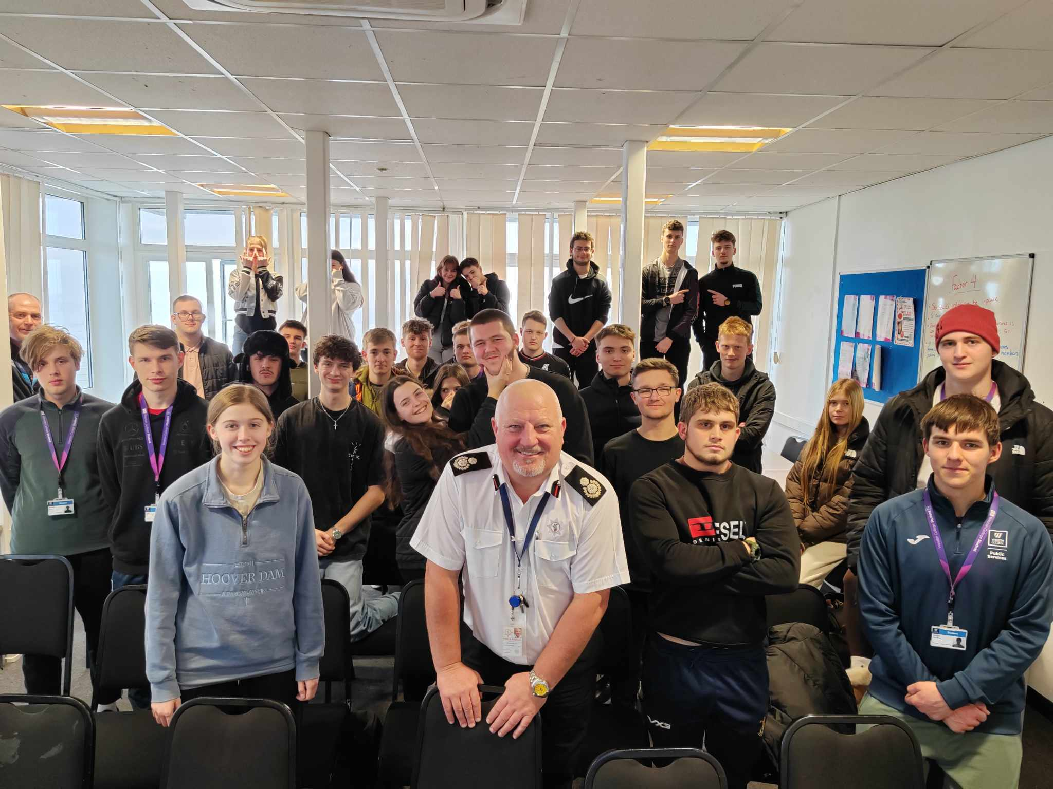 Richard Welch and the Protective Service students