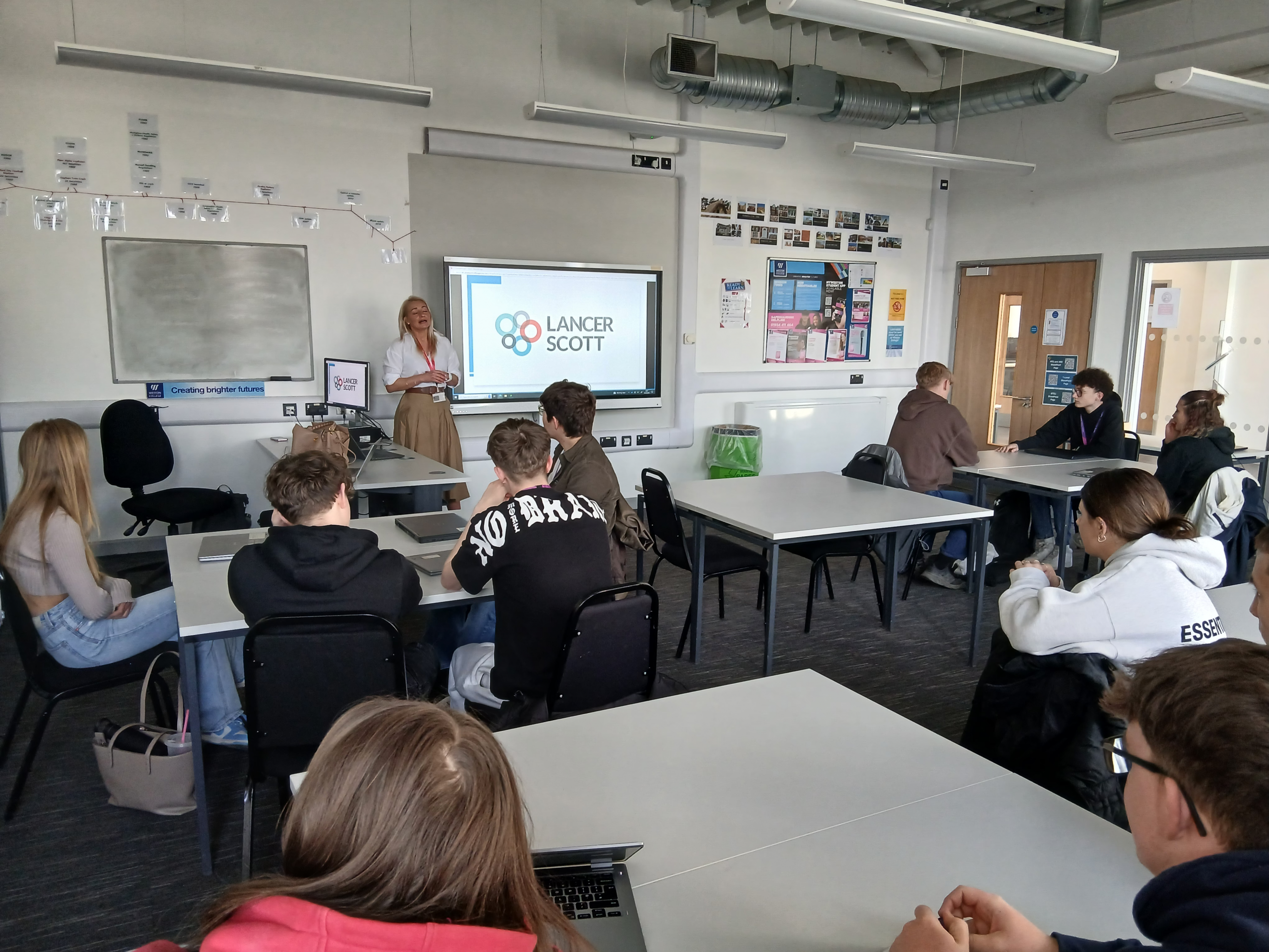 Georgie Thomson talking about her experiences with T Level Construction students