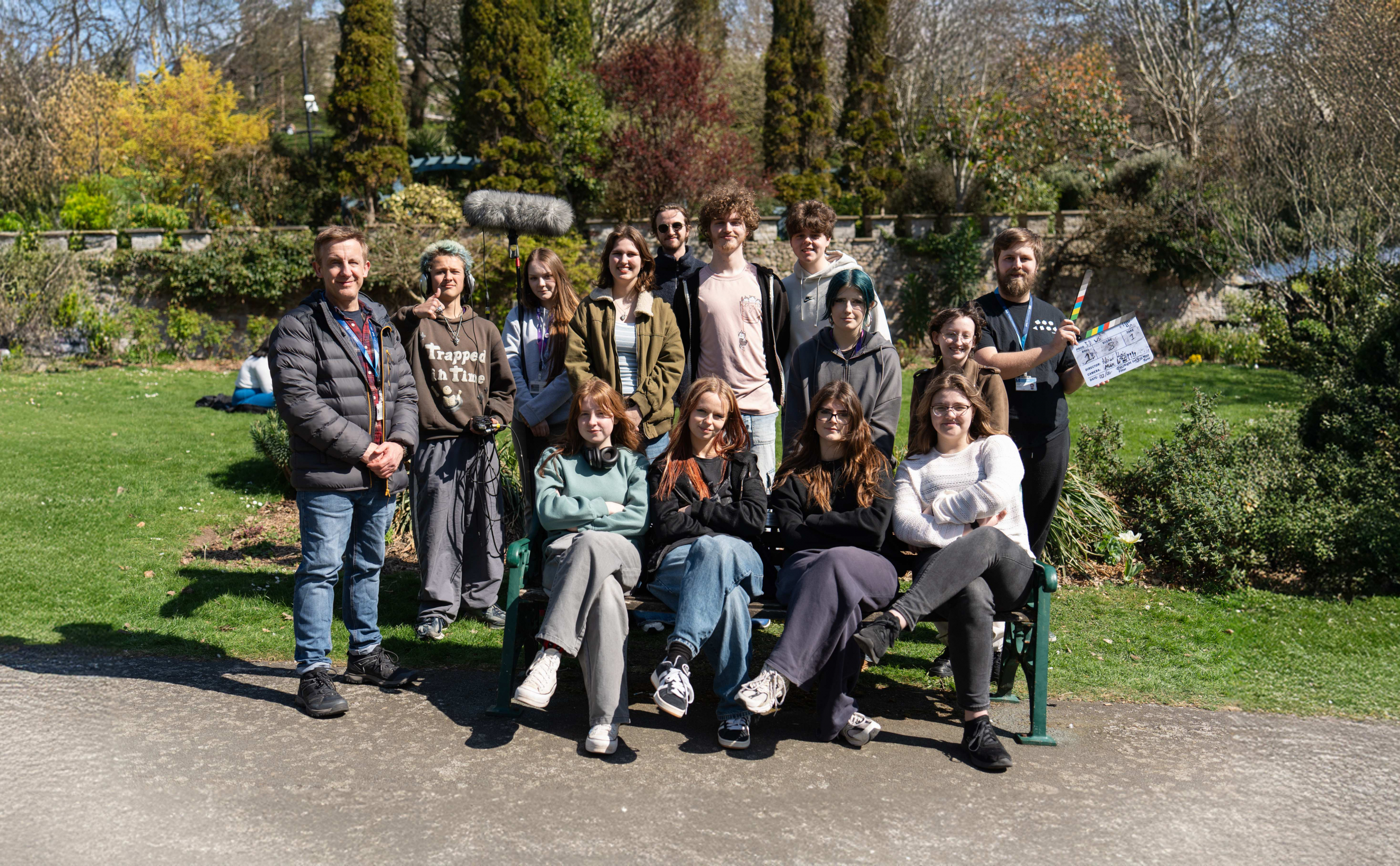 Performing arts and Media students smiling