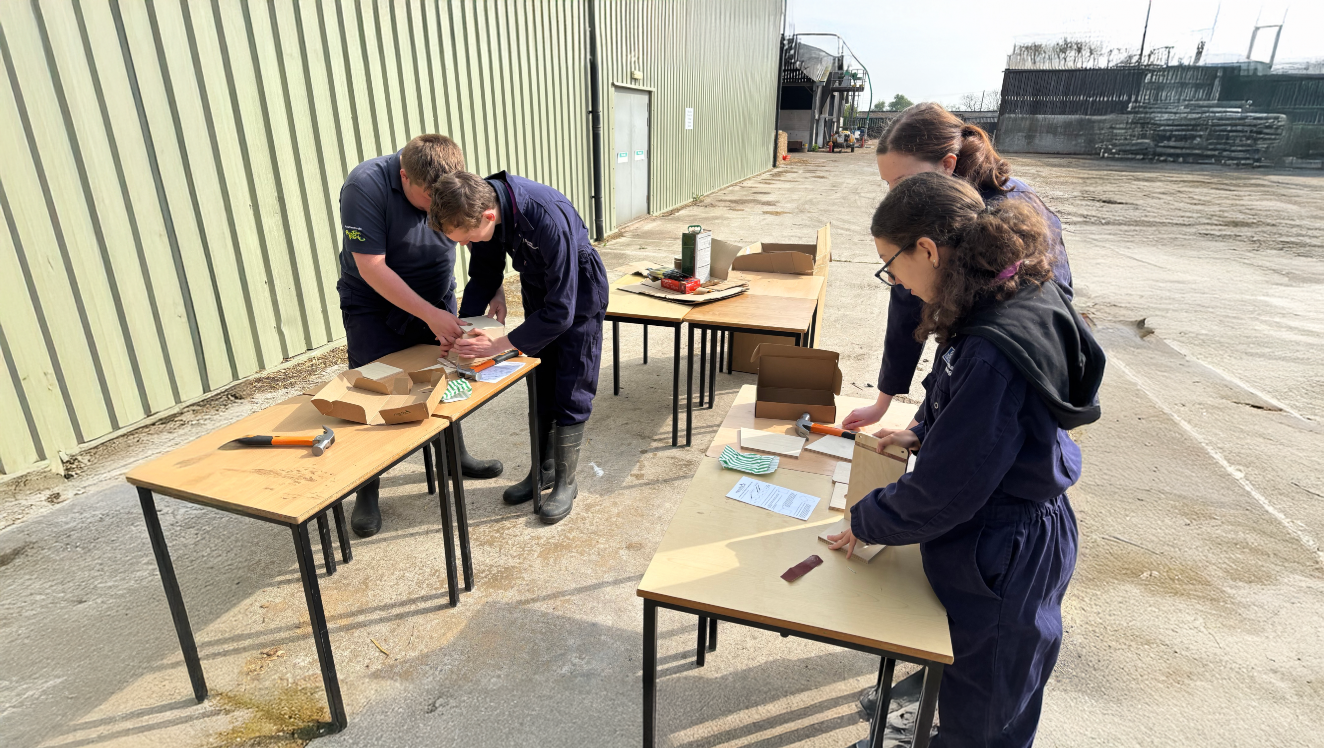 Students designing their birdhouses