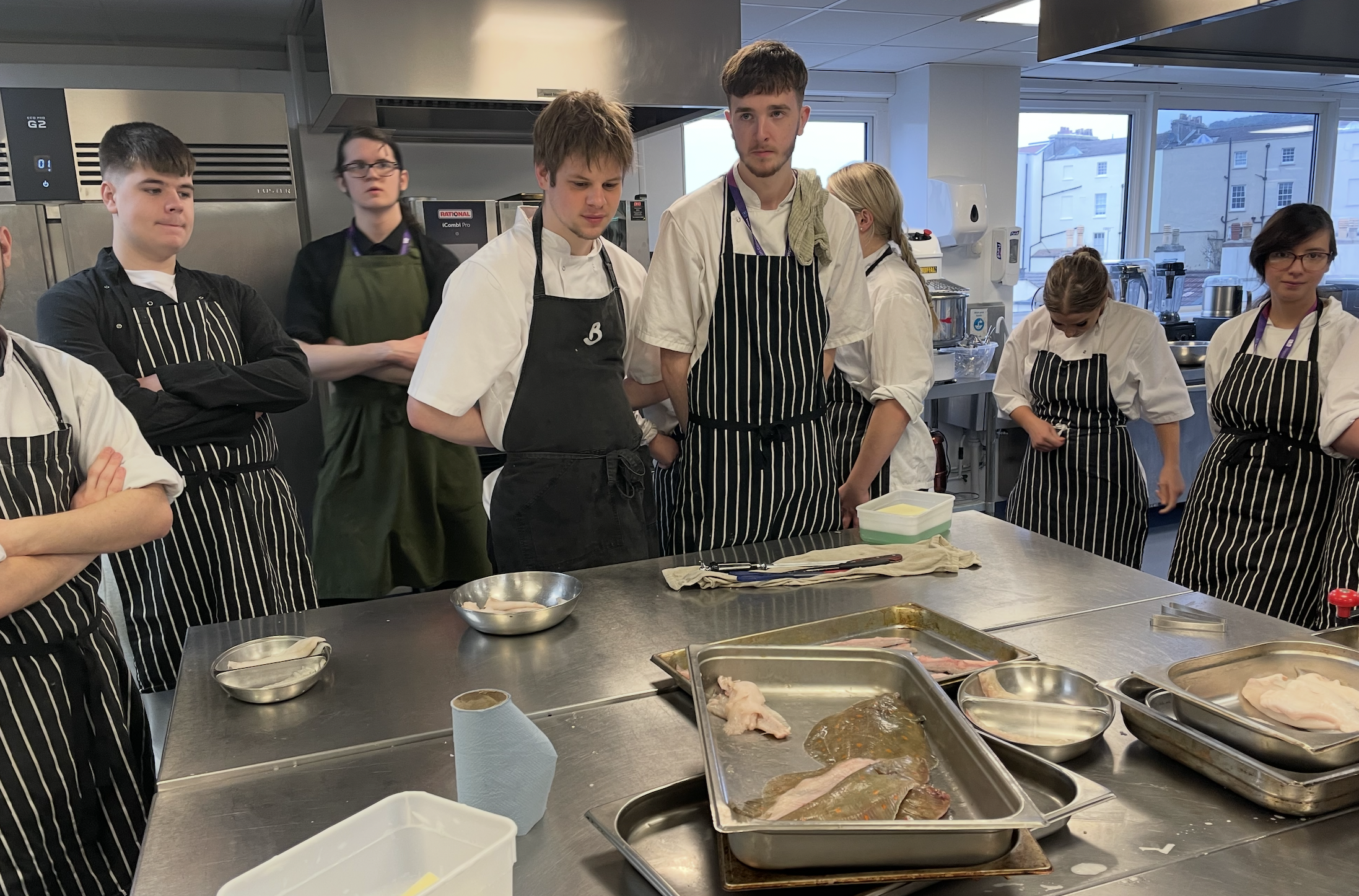 Hospitality and Catering learners listening to a workshop