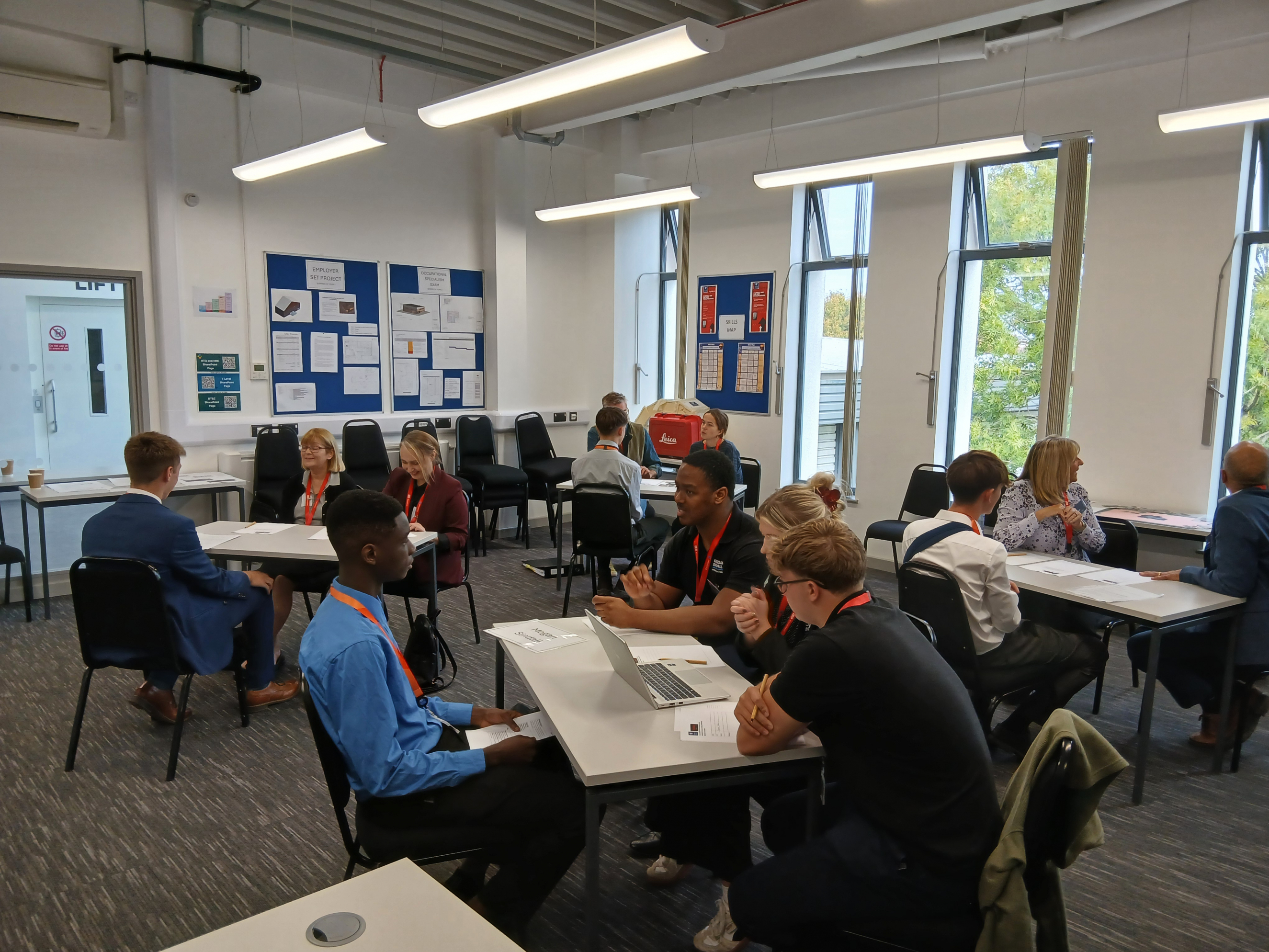 Construction learners having their speed interviews