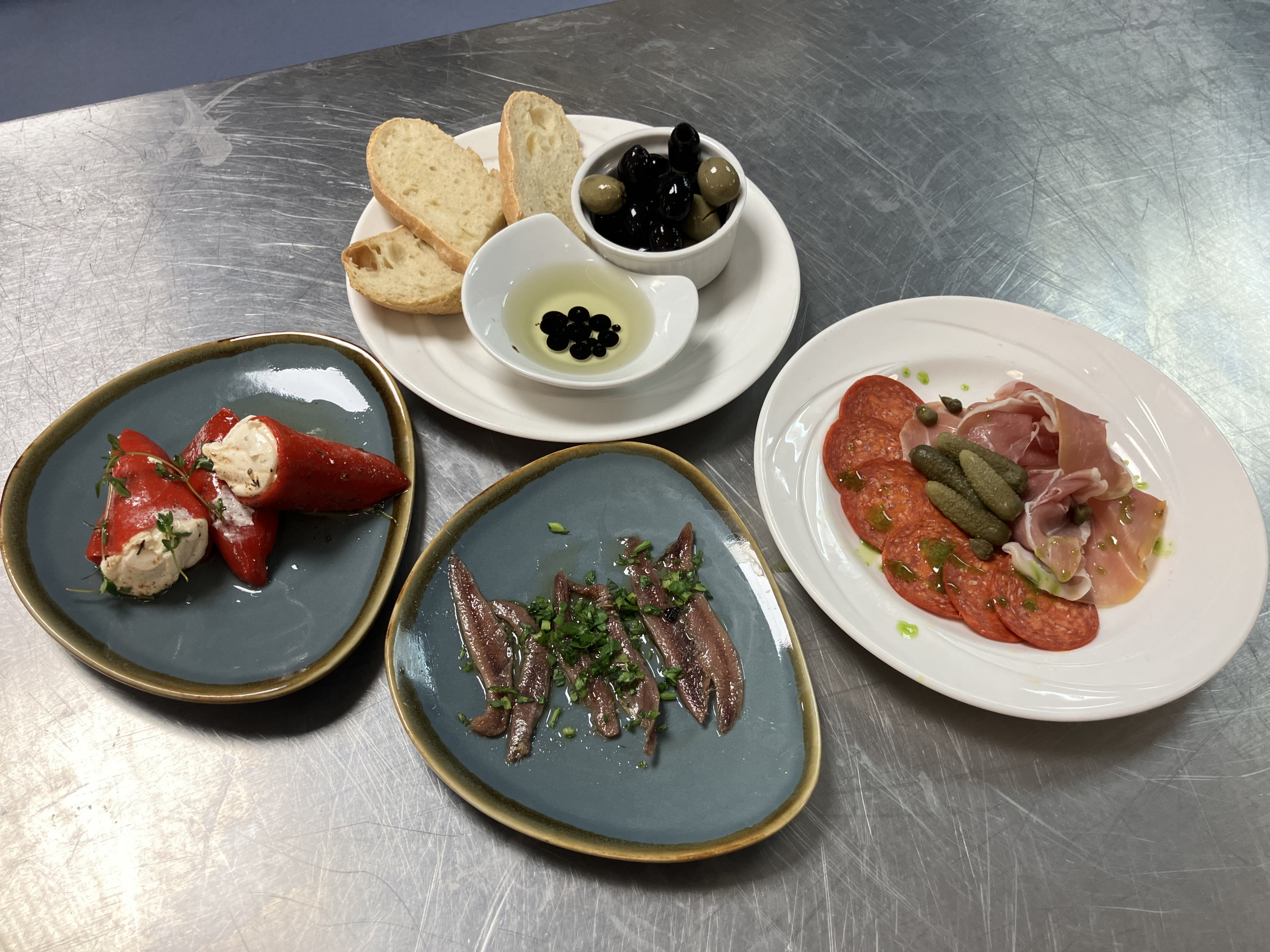 Some of the dishes created for the Tapas dinner service
