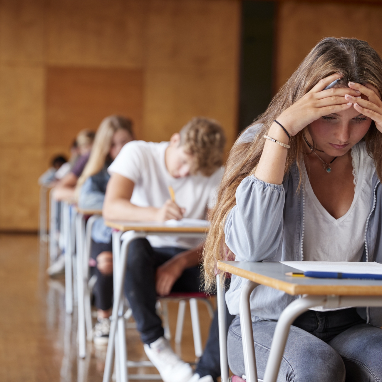 students taking their exam