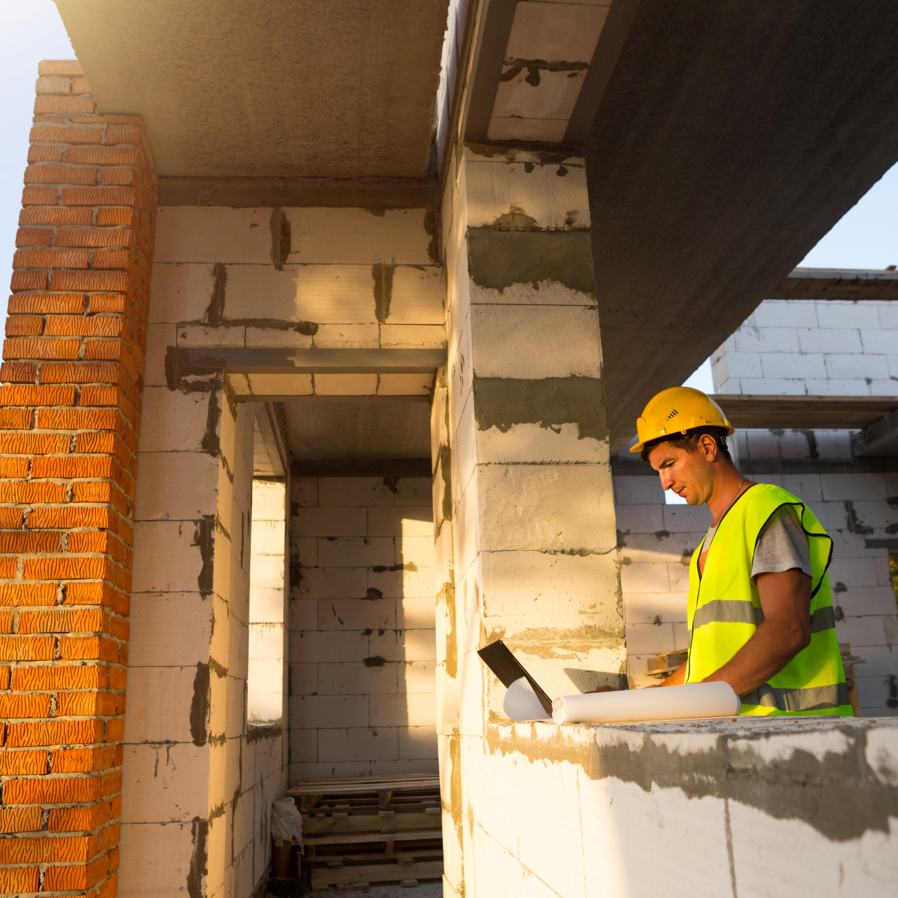 Construction learner on construction site