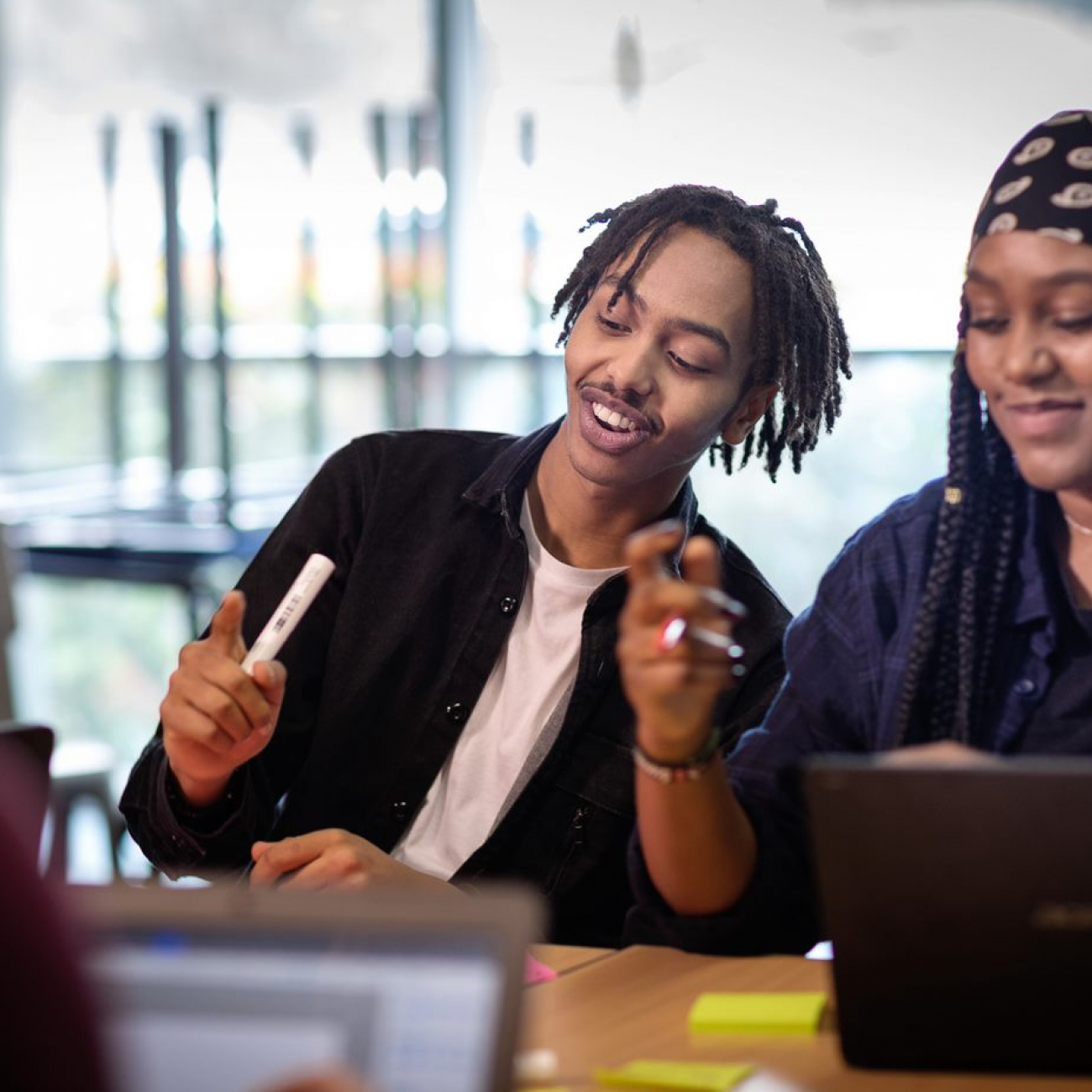 Learners studying 