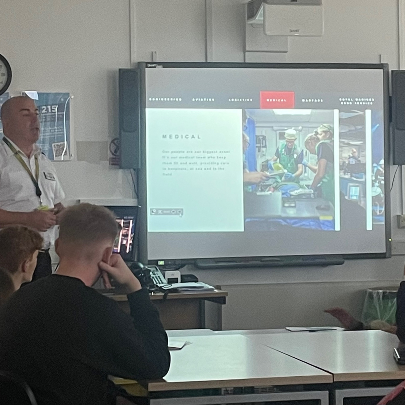 Ben from Royal Navy delivering a guest talk