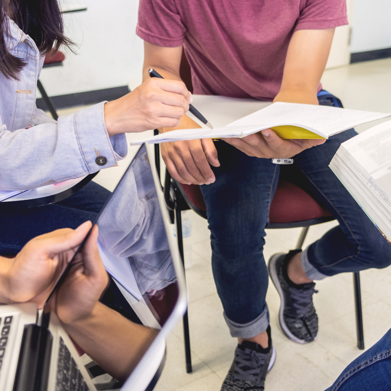 Group of adult learners in a classroom