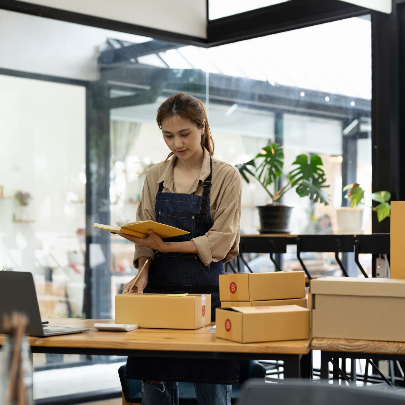 SME unpacking boxes