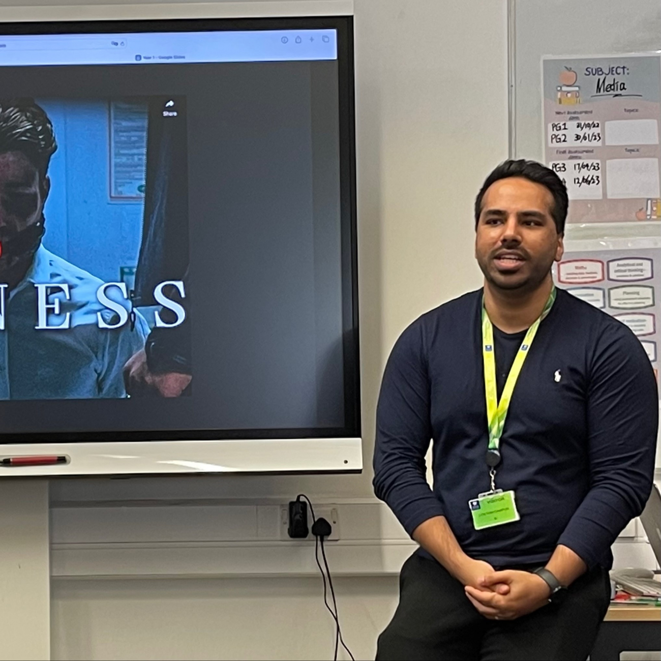 A Level Media guest lecturer Nawaz