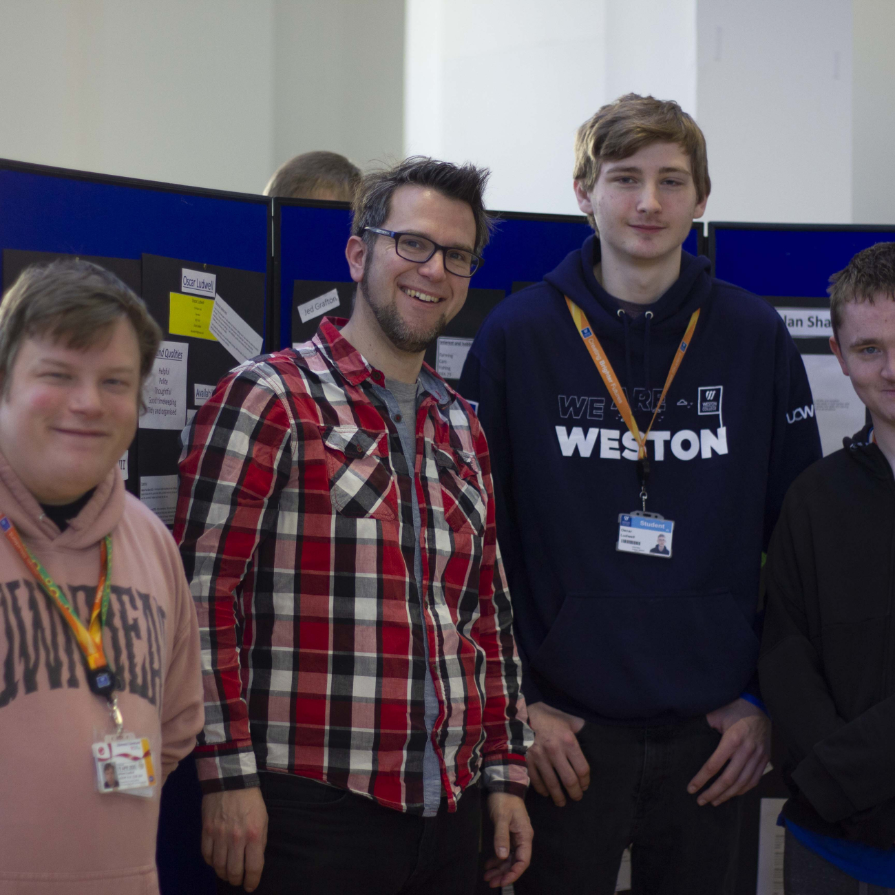 Employer with learners at reverse career fair