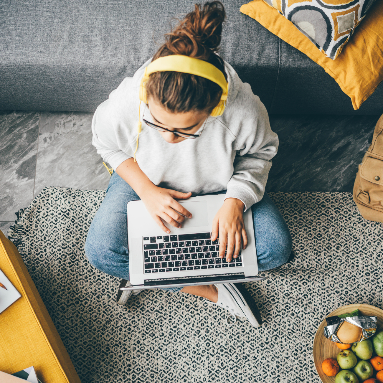 young student on laptop