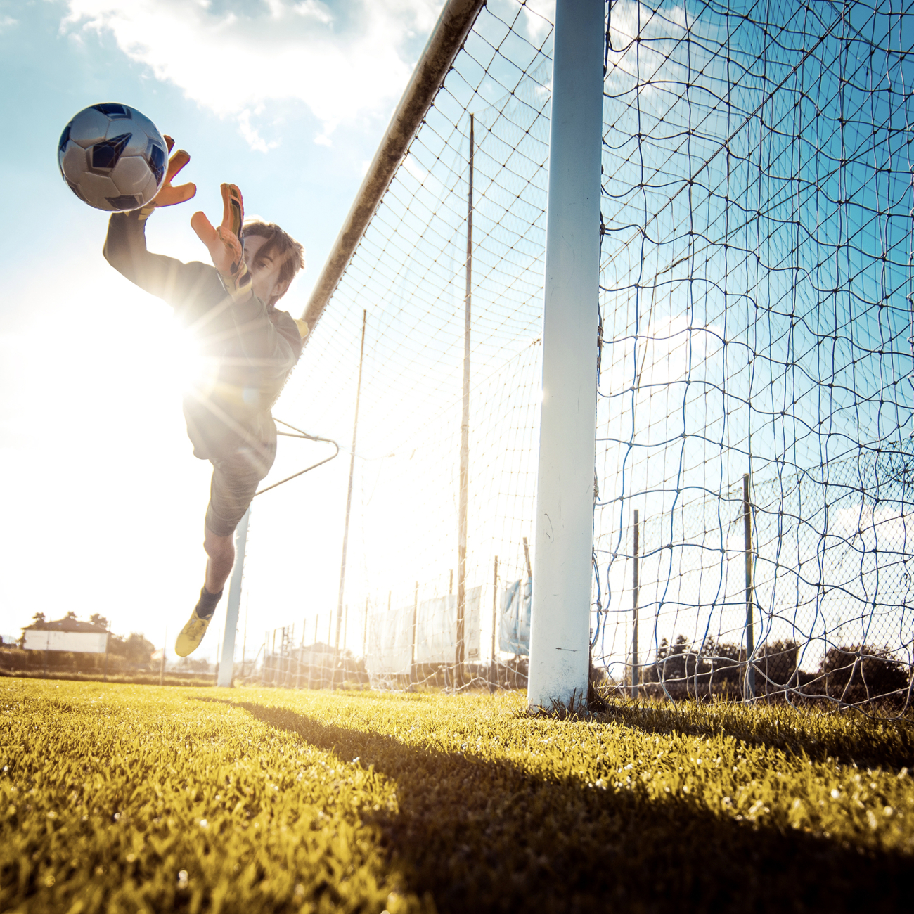learner playing football