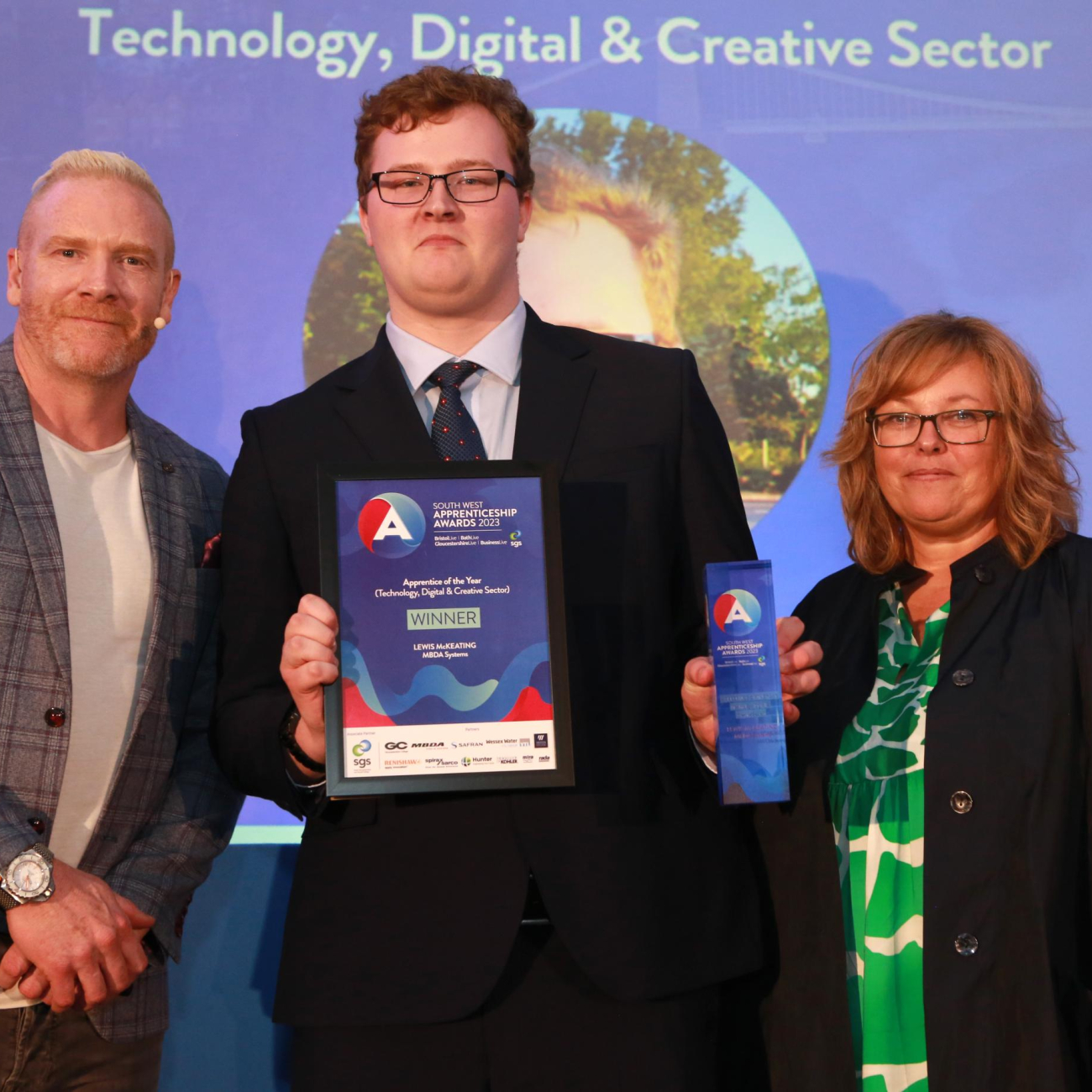 Lewis at the south west apprenticeship awards