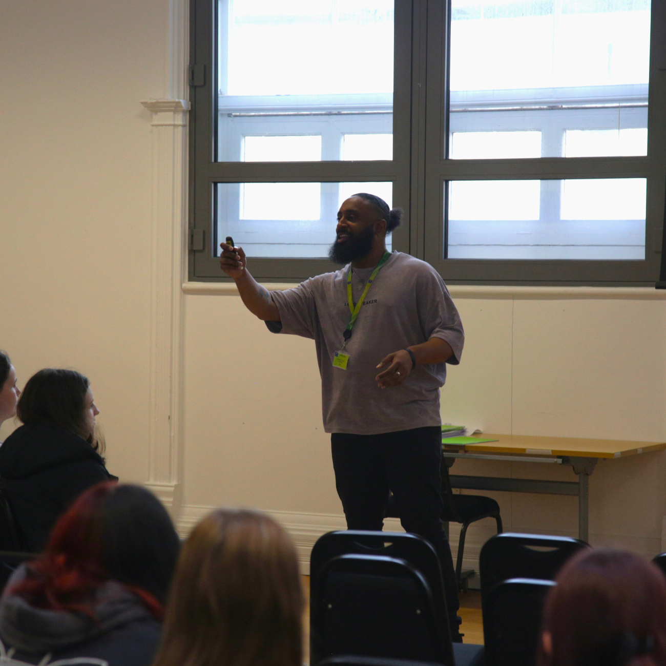 Richard from Loud Speaker speaking to a crowd.