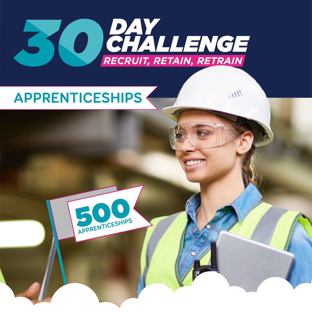 Apprentice smiling on site