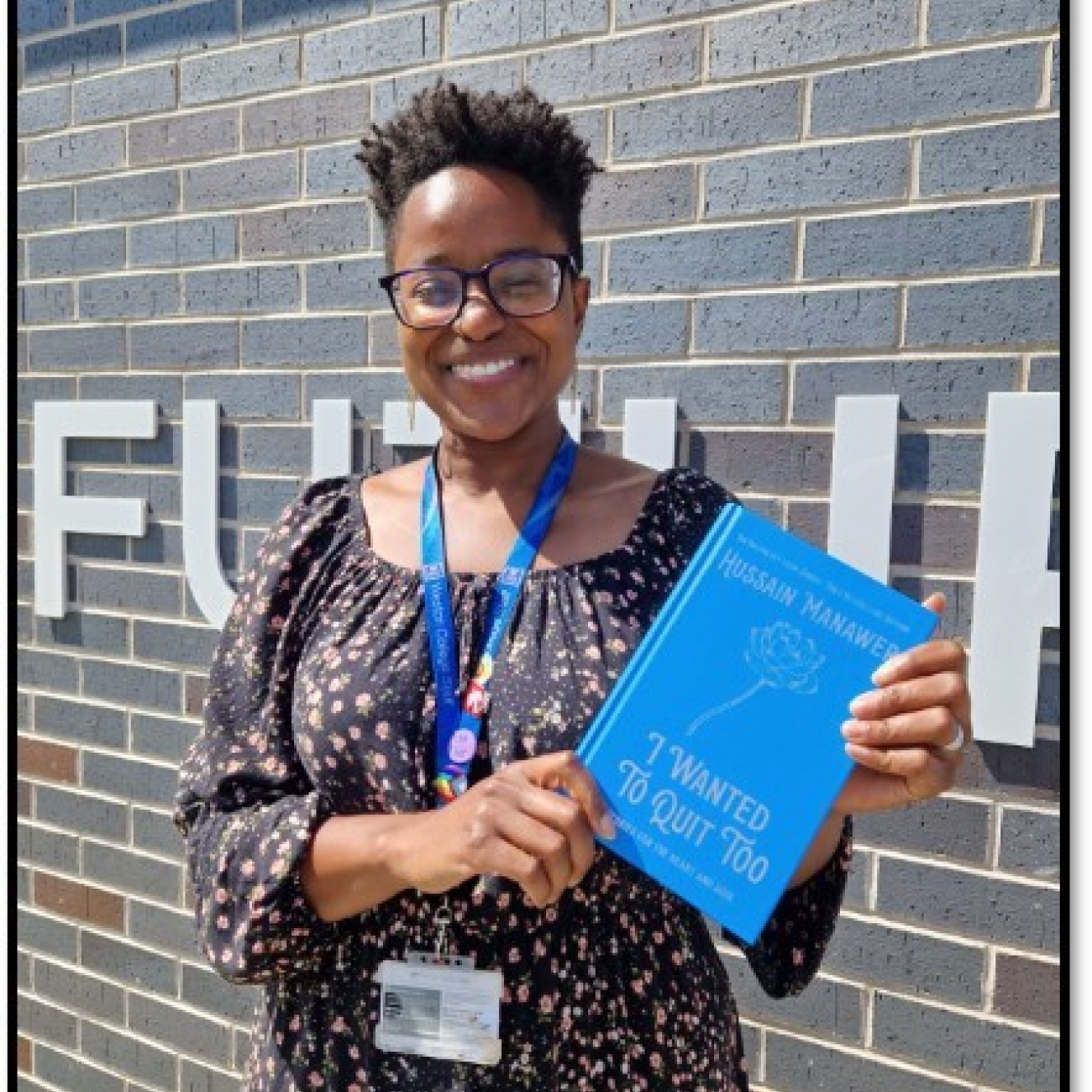 Louise Hill-Davies with her Anthology book
