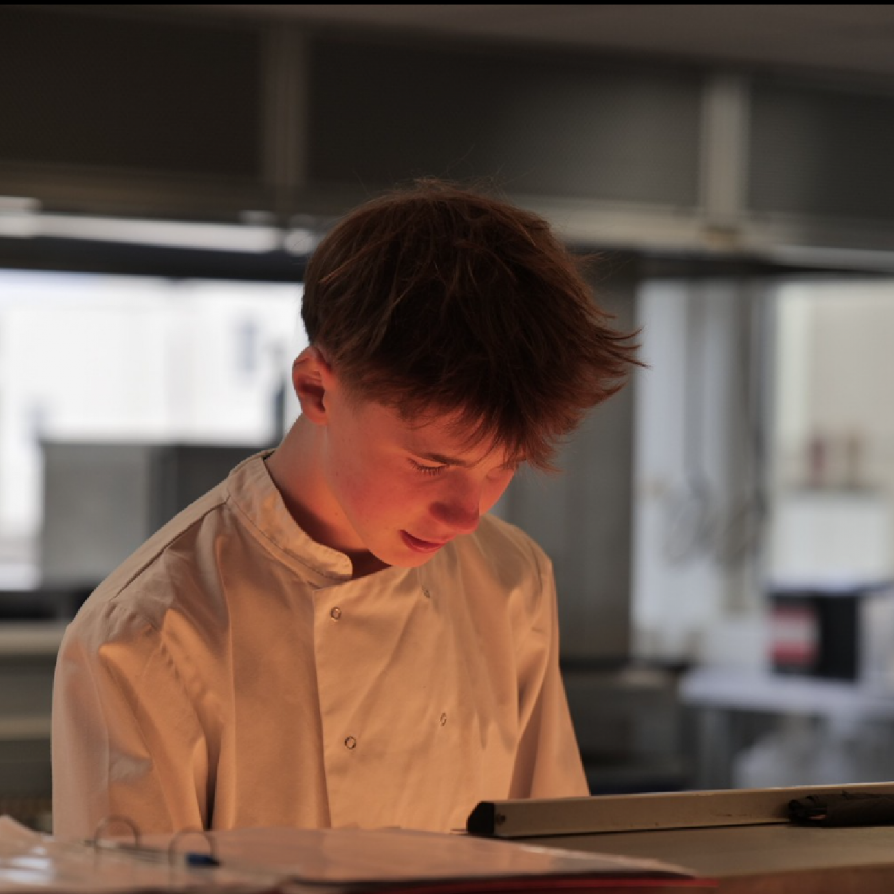 Learner cooking.