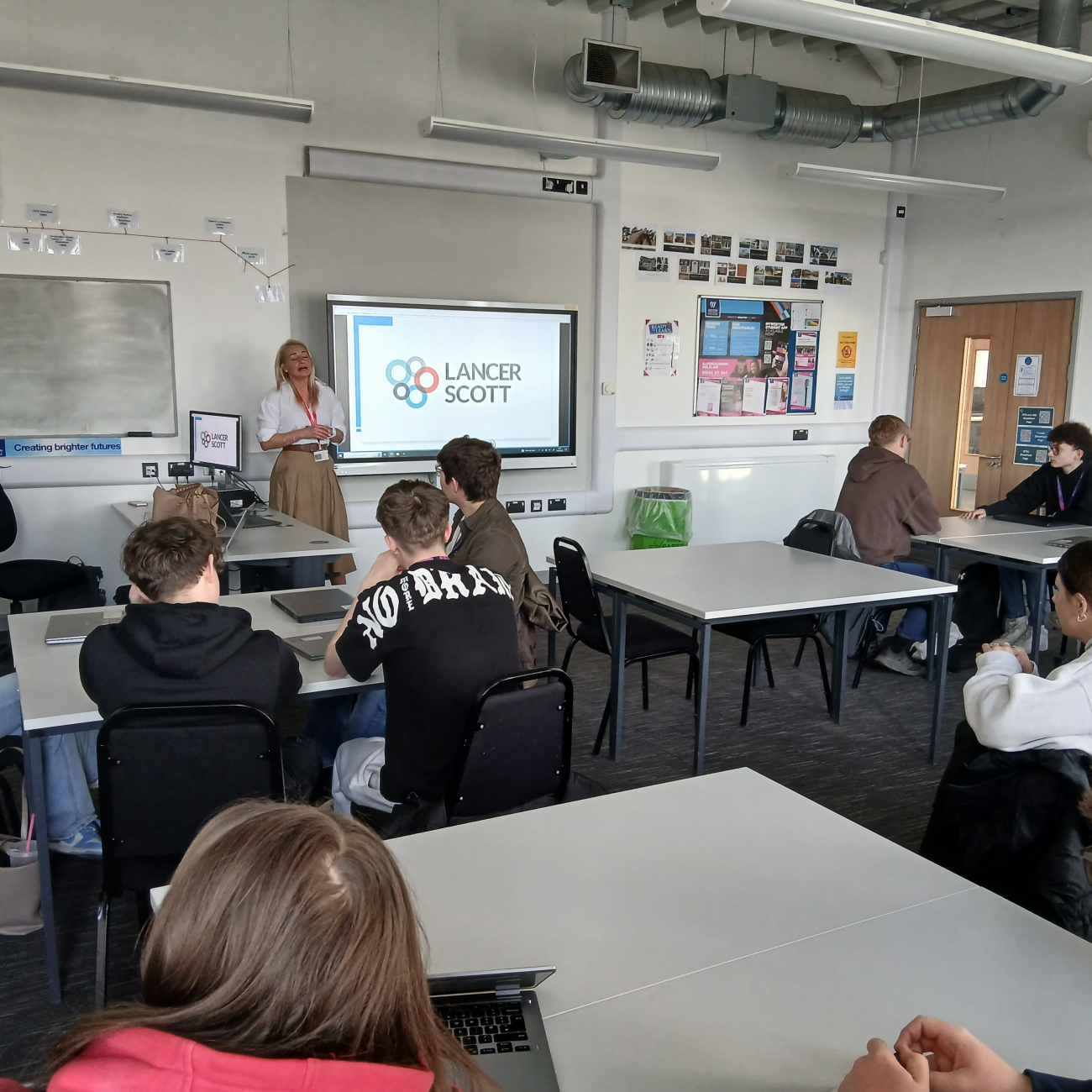 Georgie Thomson talking about her experiences with T Level Construction students