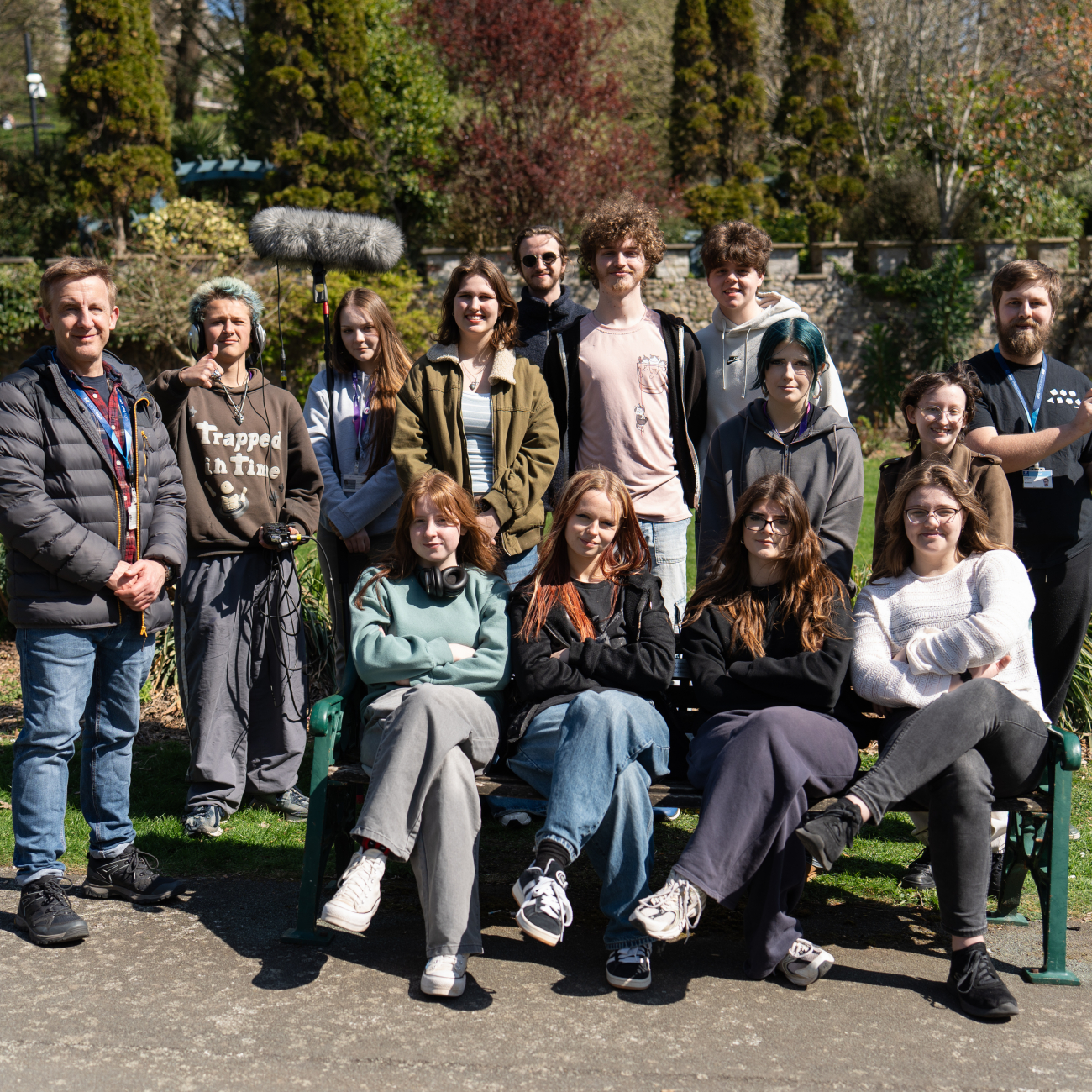 Performing arts and Media students smiling