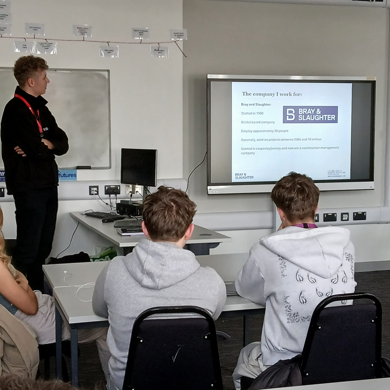 Sam Lillywhite from Bra & Slaughter talking to the class