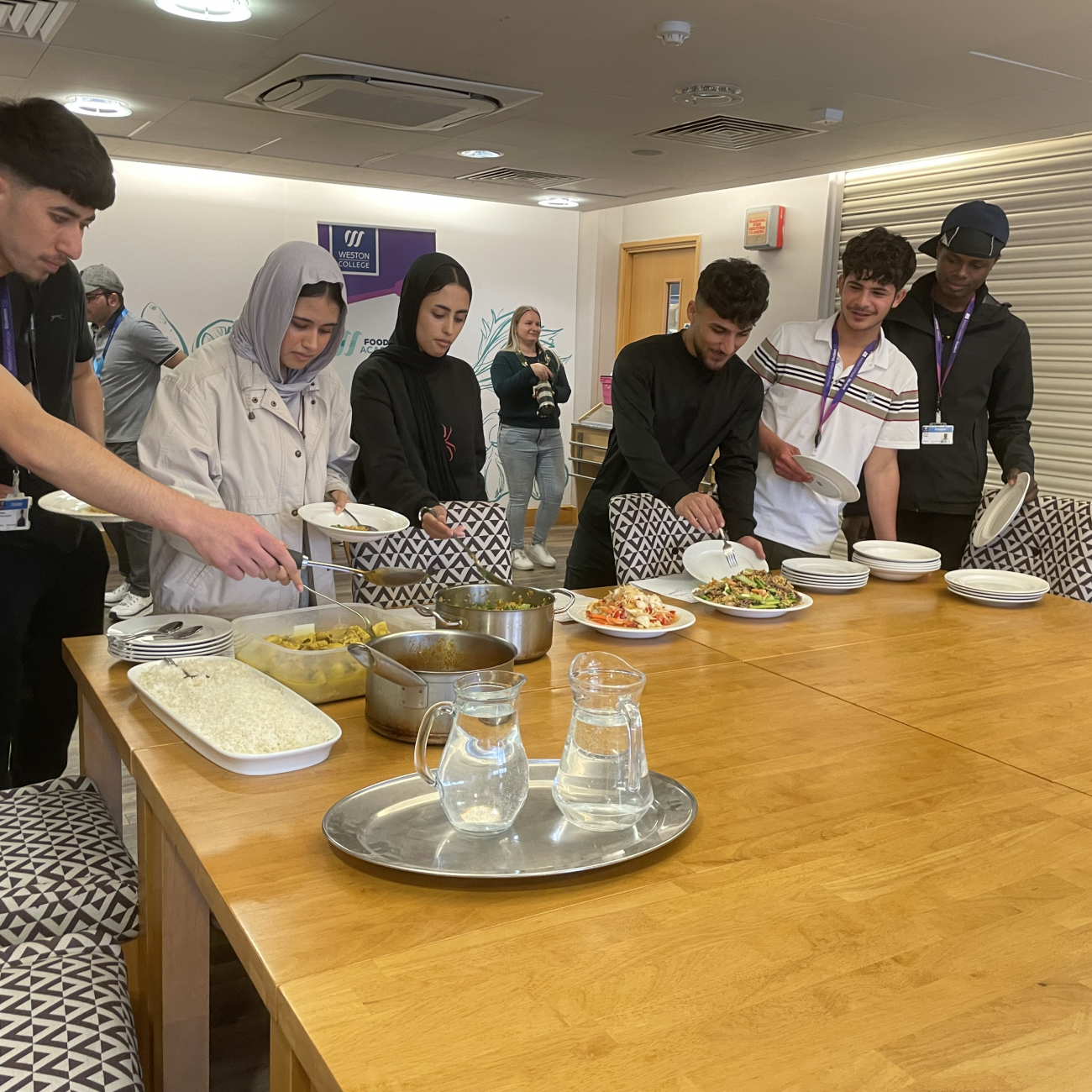 Learners trying their cooked food