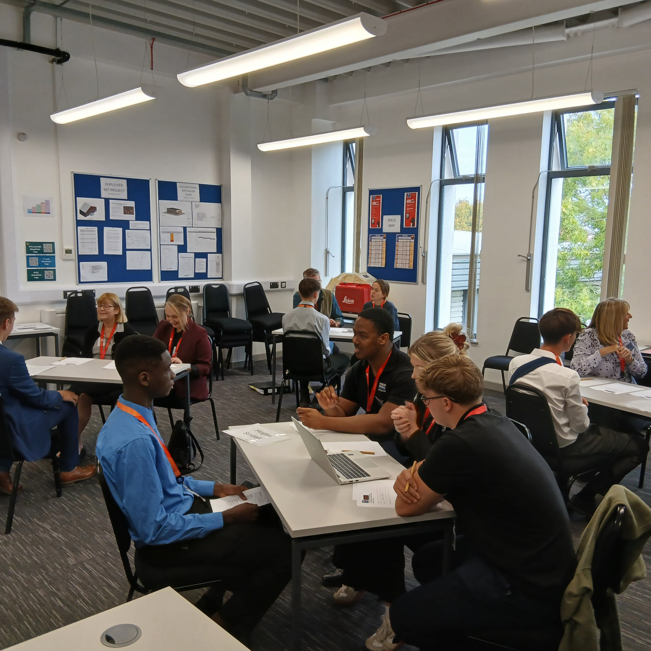 Construction learners having their speed interviews