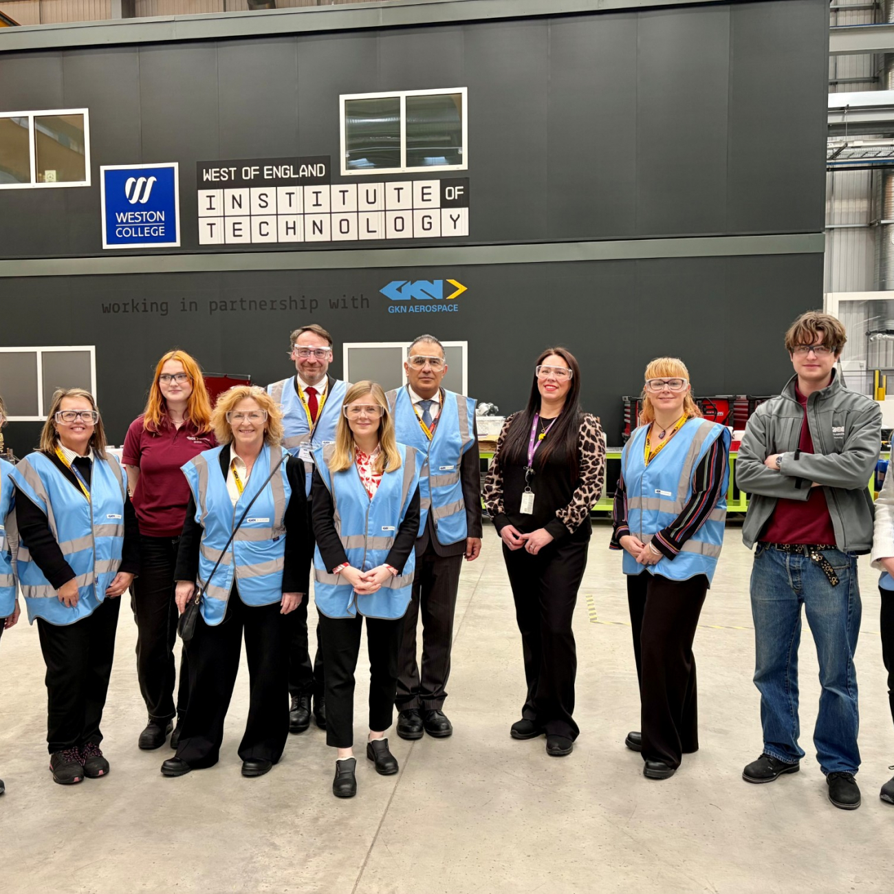 Group photo of visit at GKN Aerospace